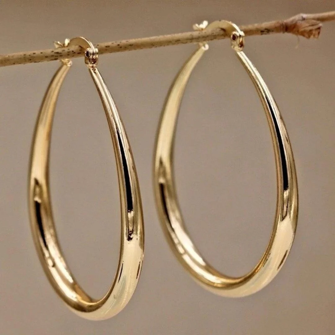 Boucles d’Oreilles Vintage Créoles Dorées