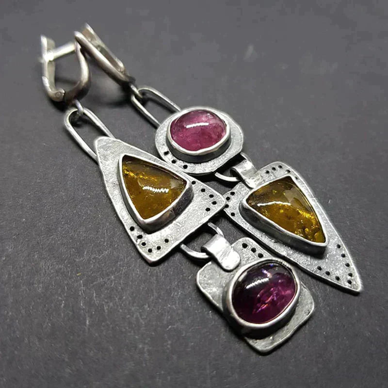 Boucles d’Oreilles Géométriques Triangulaires Style Vintage