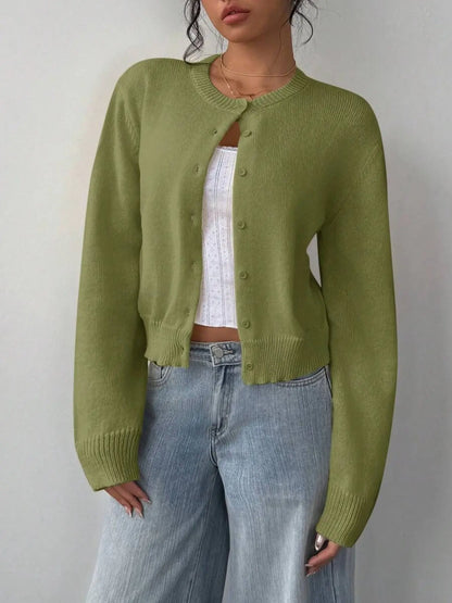 Gilet Boutonné – Gilet en Tricot Ajusté à Manches Longues