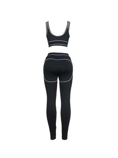 Ensemble Débardeur Sport & Pantalon Long – Tenue de Sport Ajustée