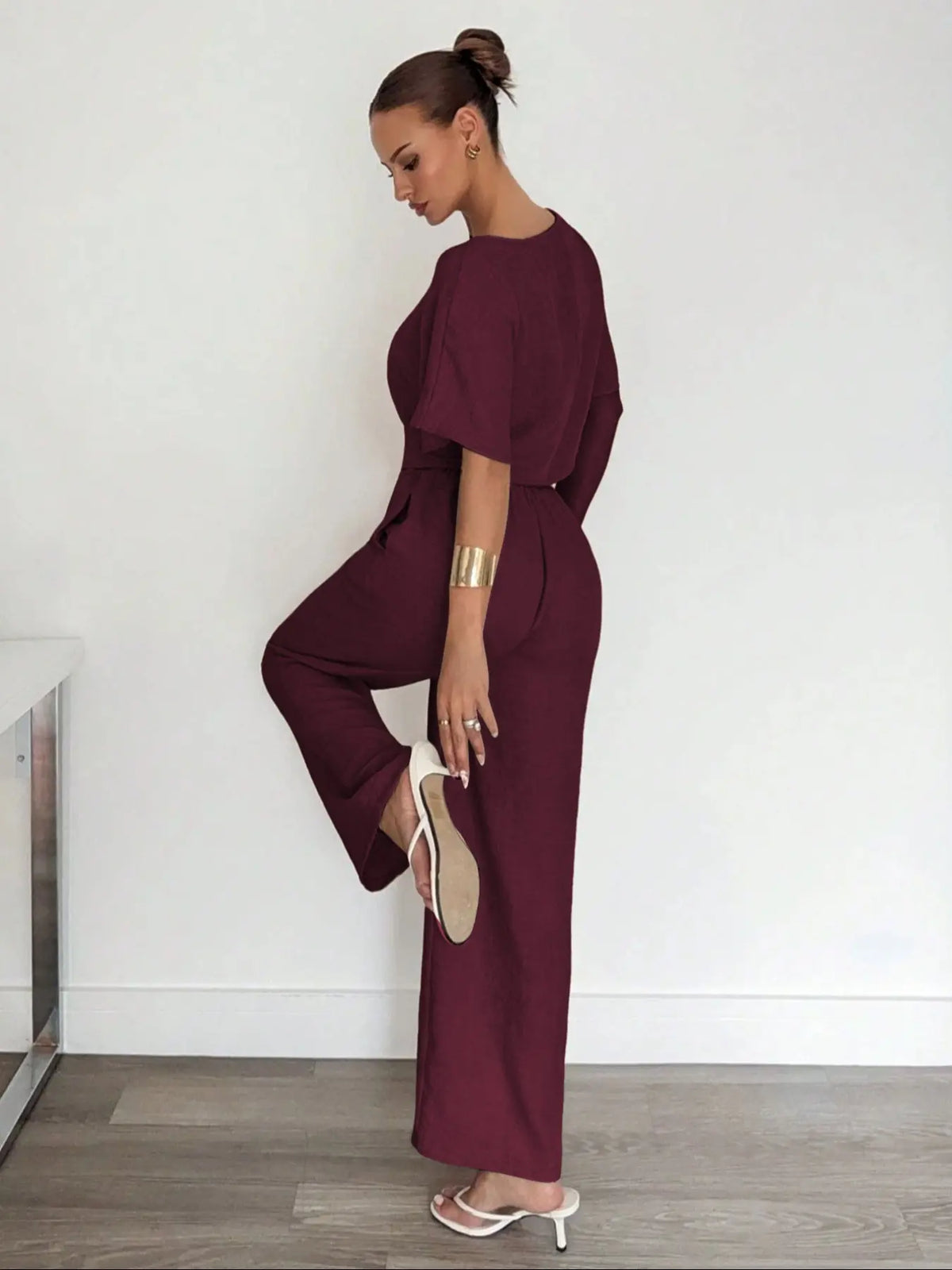 Ensemble Pantalon Large & Crop Top – Tenue Décontractée Ample Deux Pièces