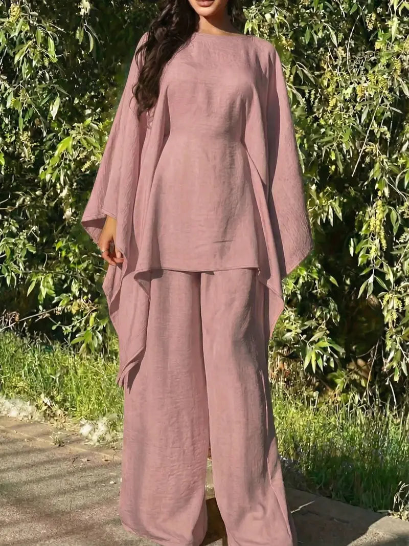 Ensemble Minimaliste 2 Pièces – Sweat à Capuche Long et Pantalon Large