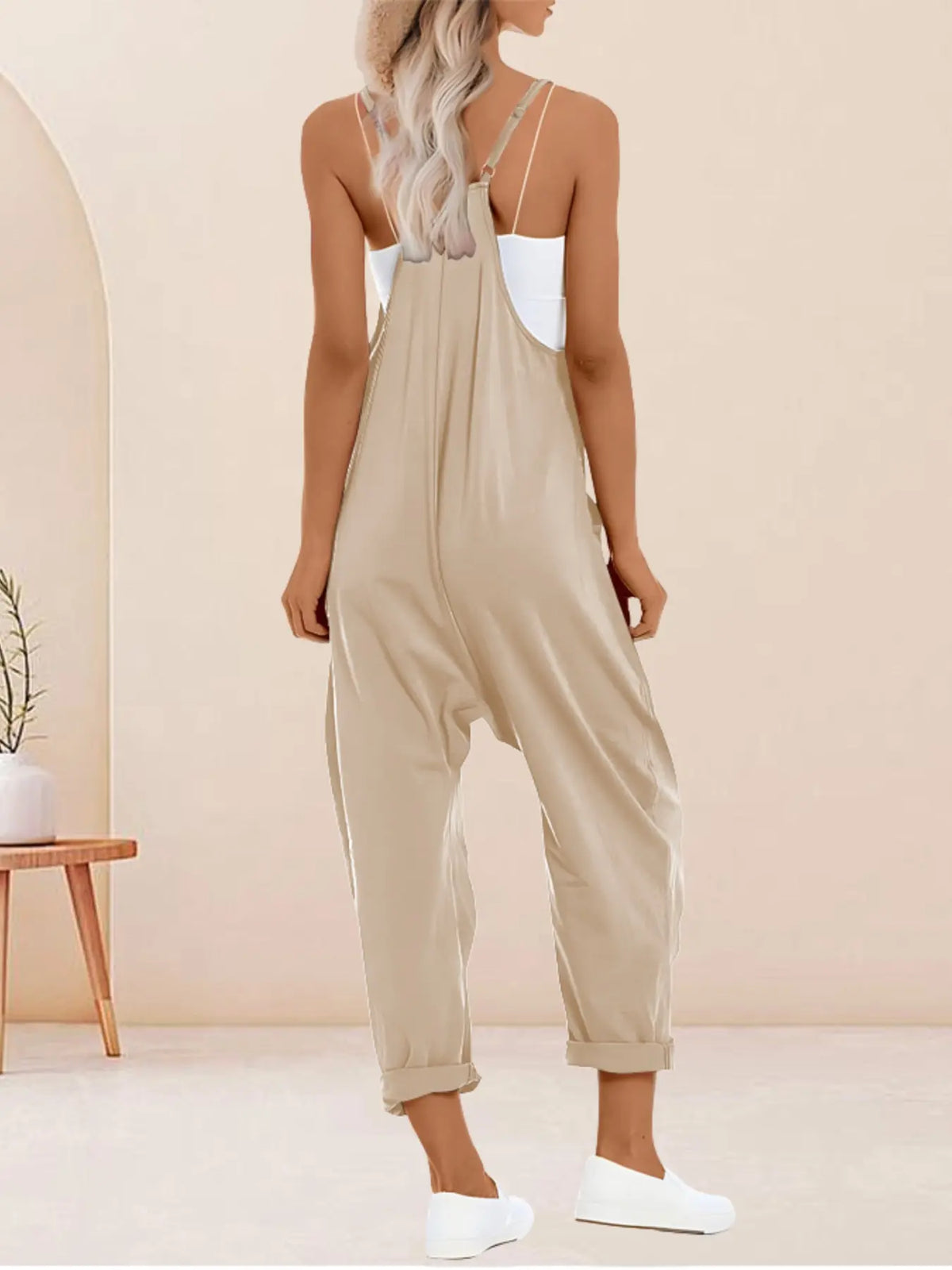 Combinaison Salopette Sarouel sans Manches – Coupe Oversize Décontractée