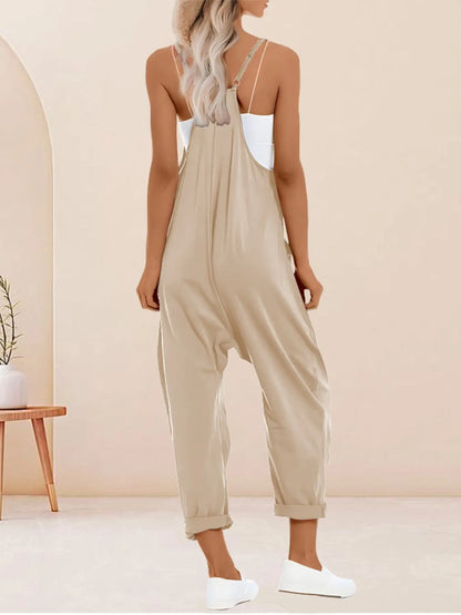 Combinaison Salopette Sarouel sans Manches – Coupe Oversize Décontractée