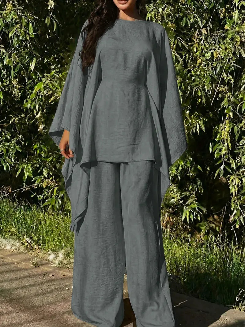 Ensemble Minimaliste 2 Pièces – Sweat à Capuche Long et Pantalon Large