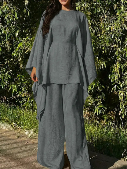 Ensemble Minimaliste 2 Pièces – Sweat à Capuche Long et Pantalon Large