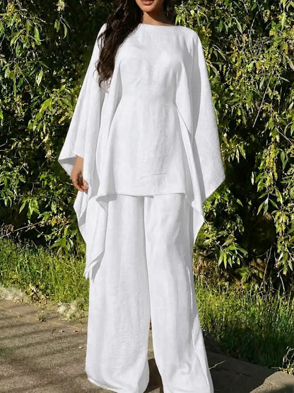 Ensemble Minimaliste 2 Pièces – Sweat à Capuche Long et Pantalon Large